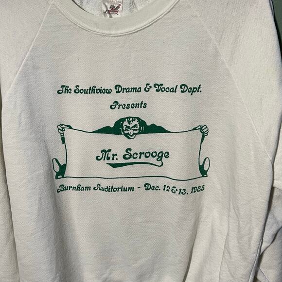 Vintage 1985 Mr Scrooge Theater Sweatshirt Southview Drama Dept large - Picture 4 of 6